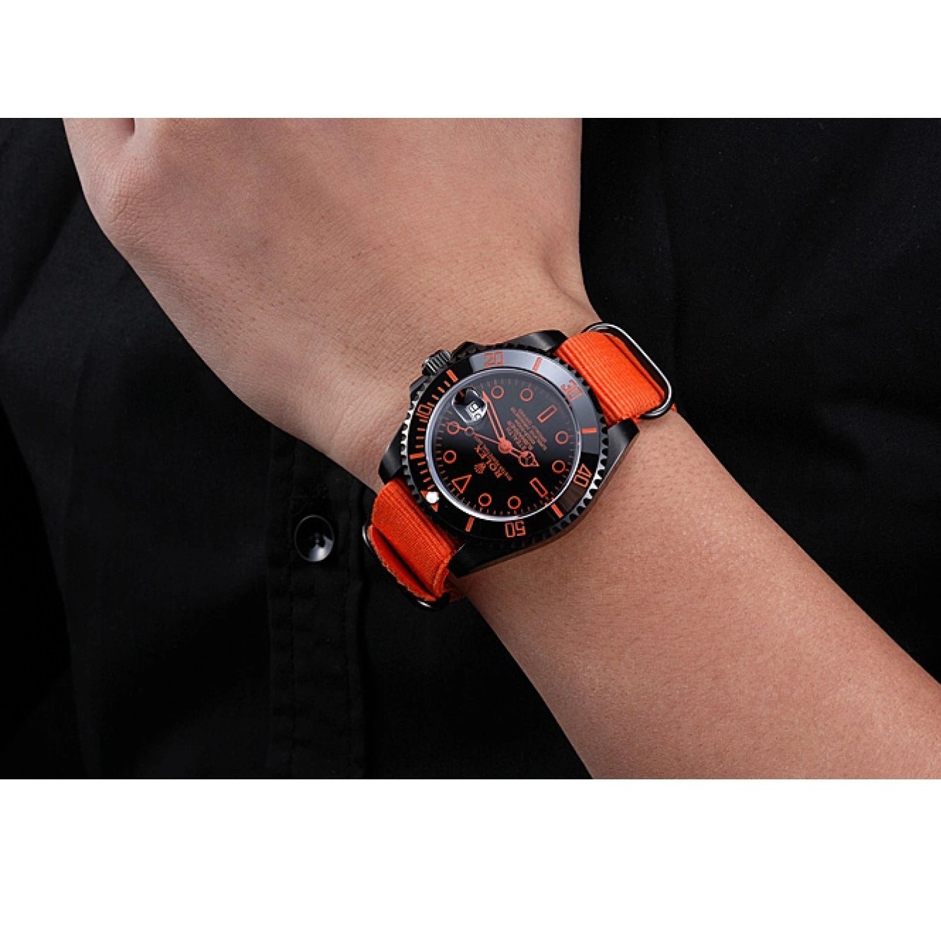 Aaa replica watch Stealth 622011 Nylon Orange Strap Submariner Rolex 0514